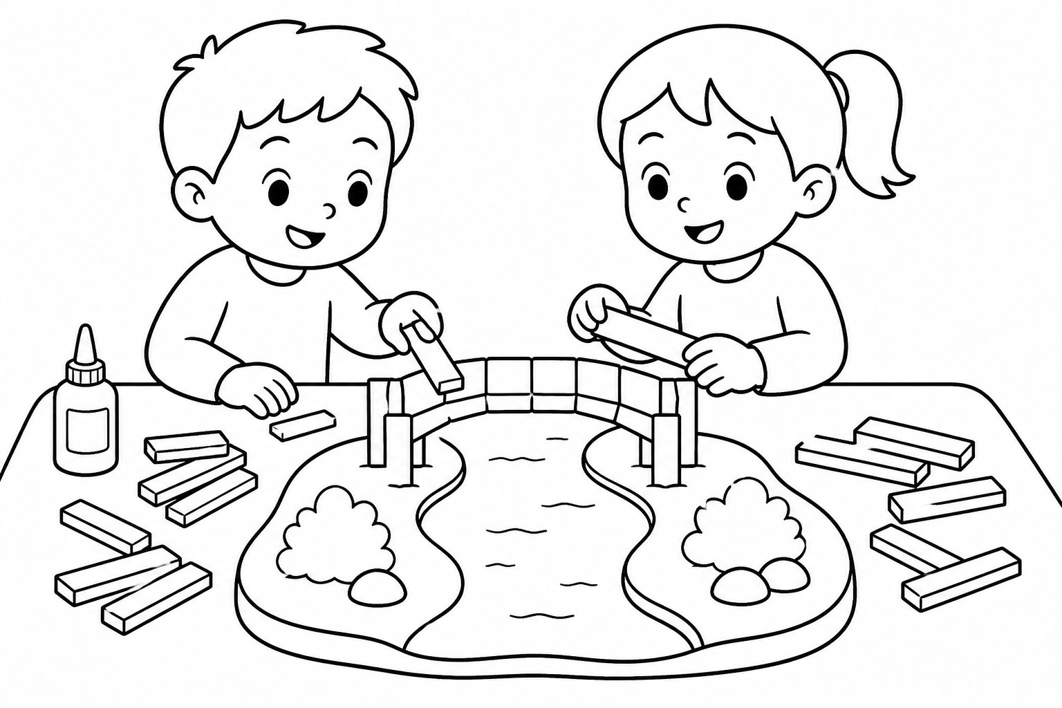 Petit pont en morceaux de bois