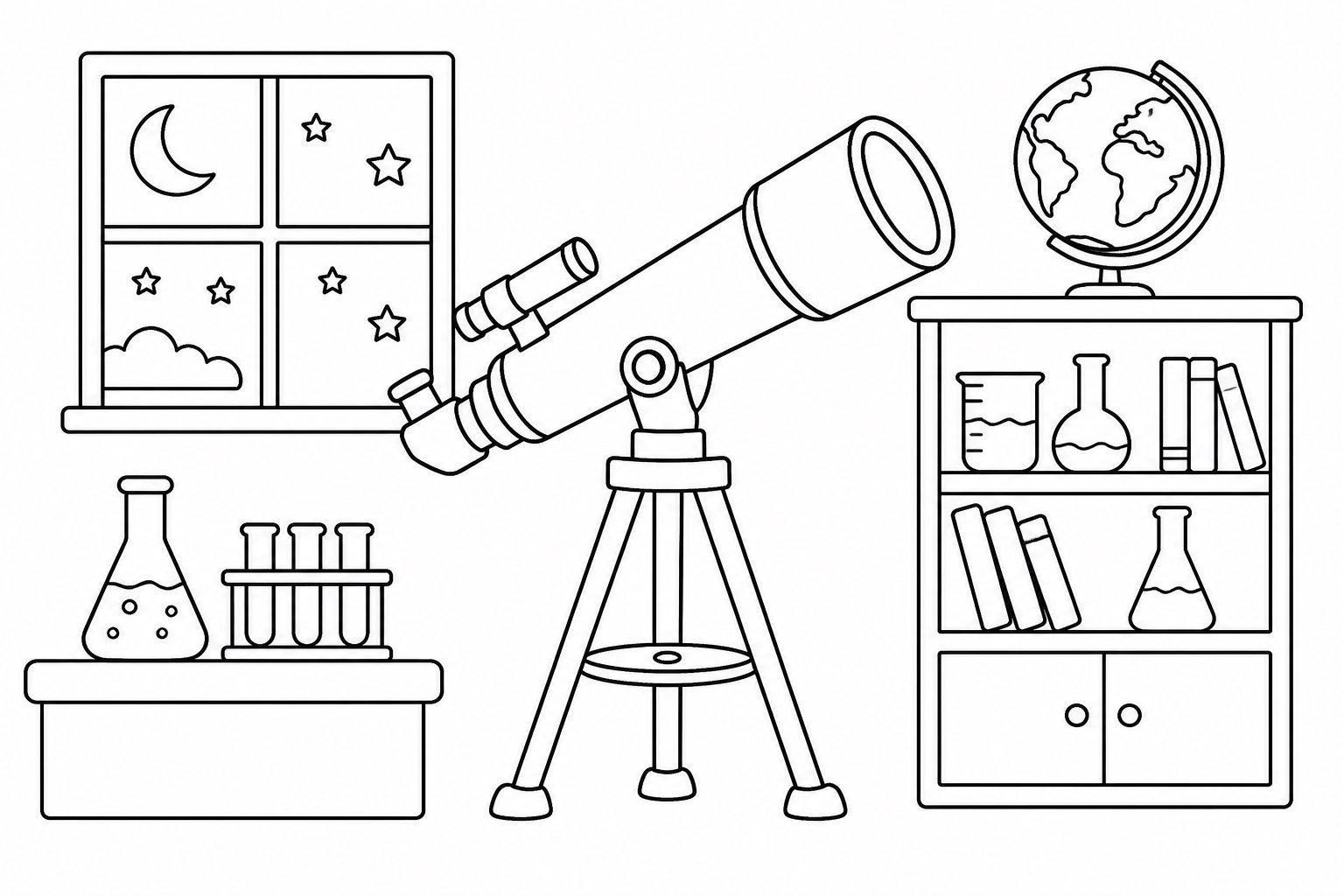 Telescopio en el aula de ciencias