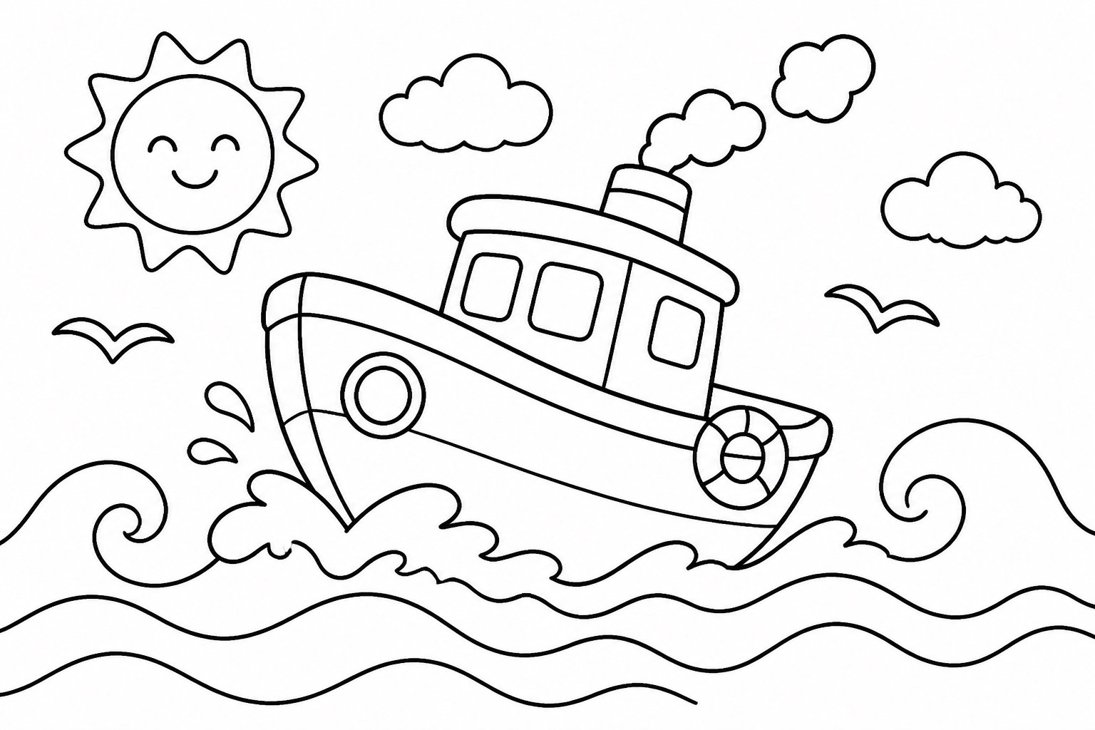 Petit bateau traversant les vagues