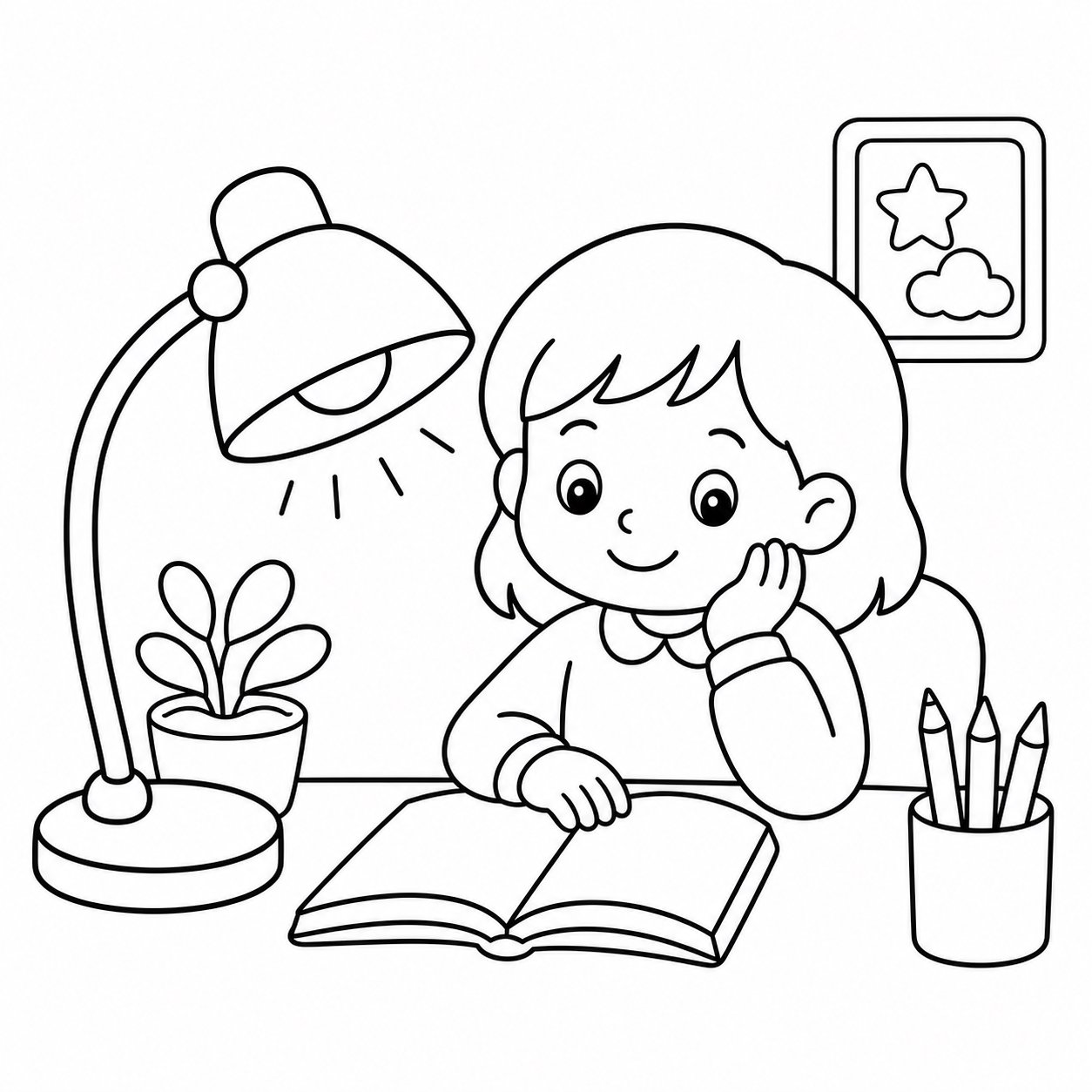书桌上的小台灯