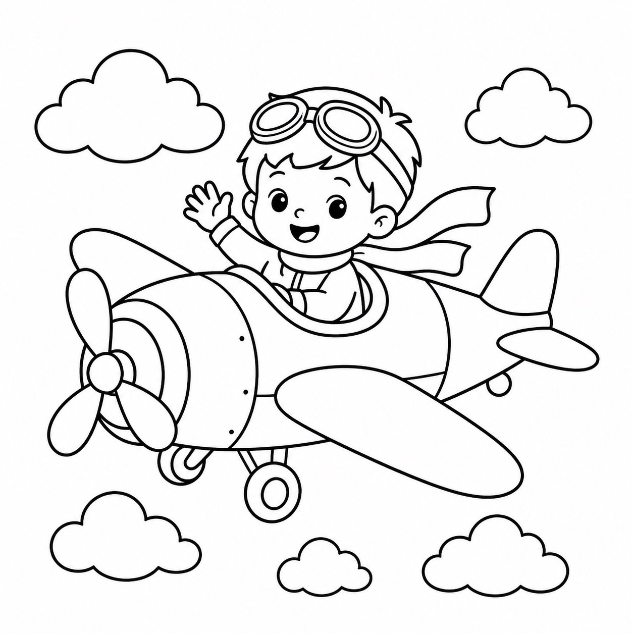 小朋友驾驶小飞机