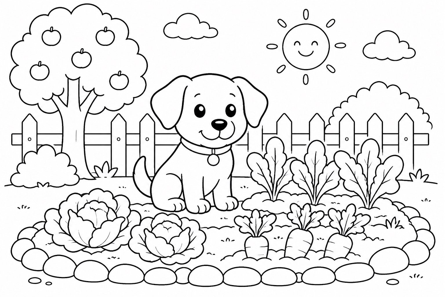 O cachorrinho protege a horta