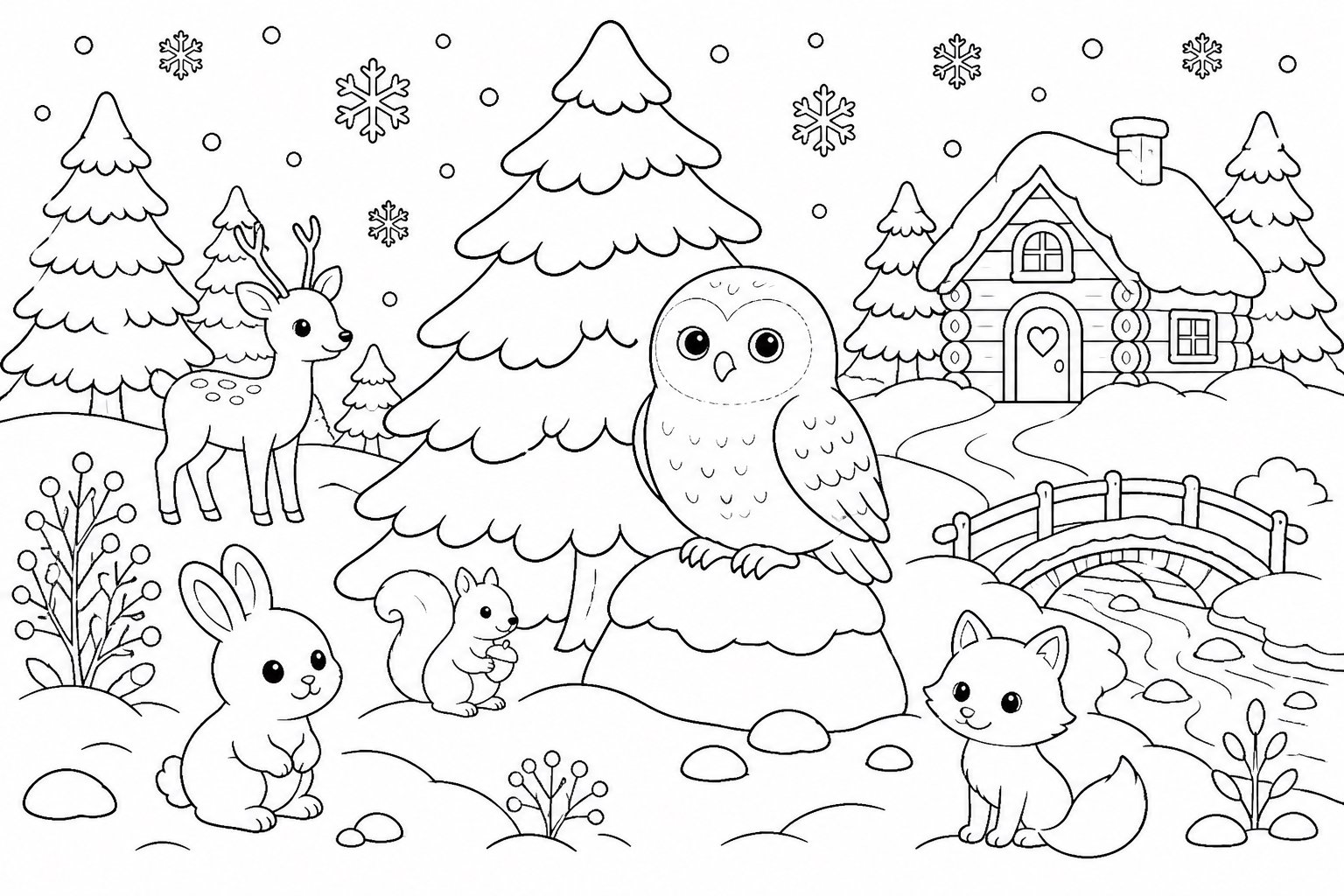 Harfang des neiges gardant un cèdre