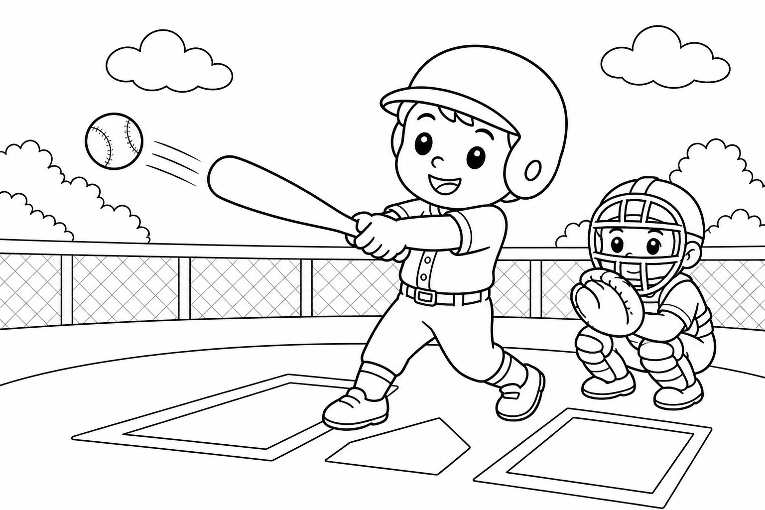 Rebatendo no campo de beisebol