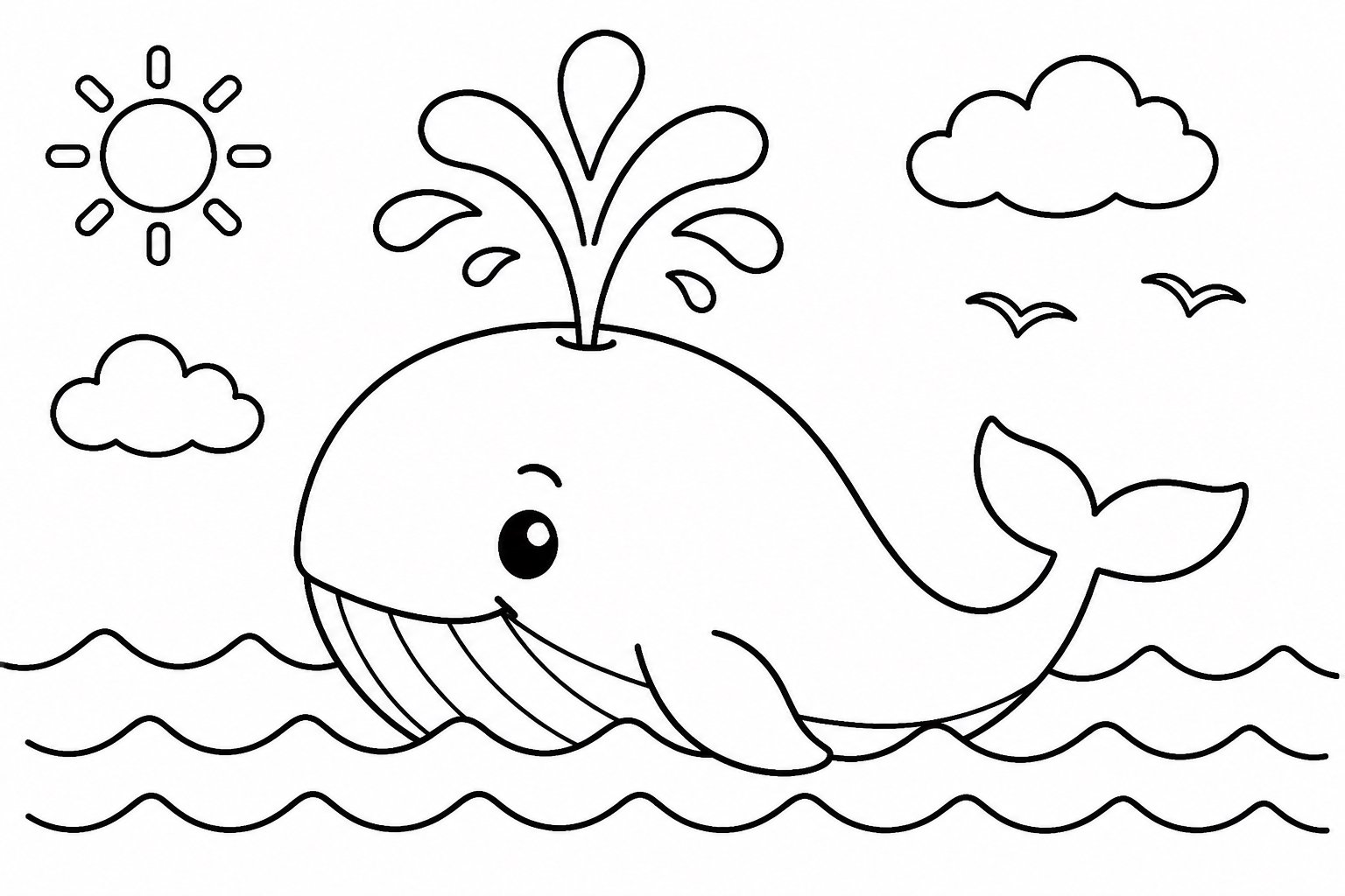 Baleine soufflant un jet d’eau