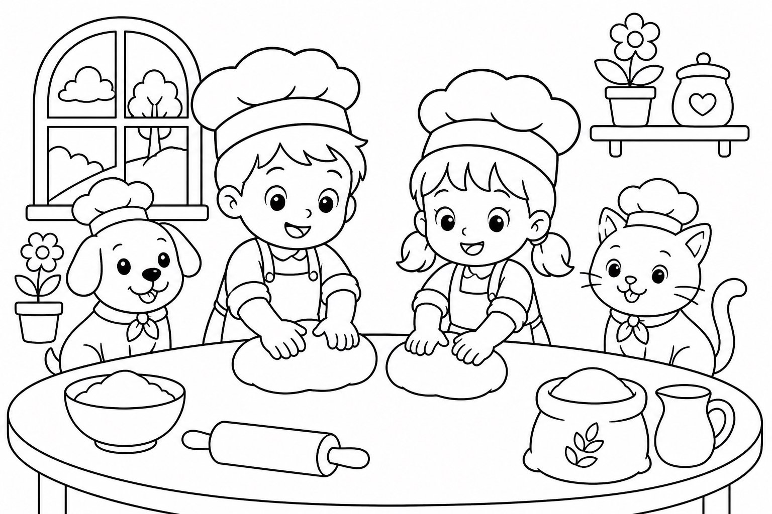 生地をこねる練習をする子どもたち