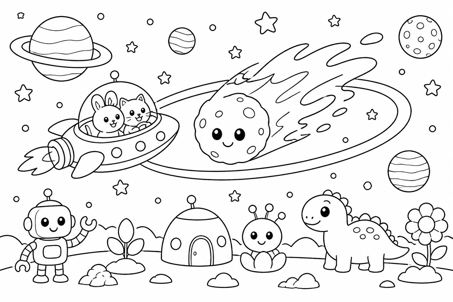 飞船绕着彗星飞行