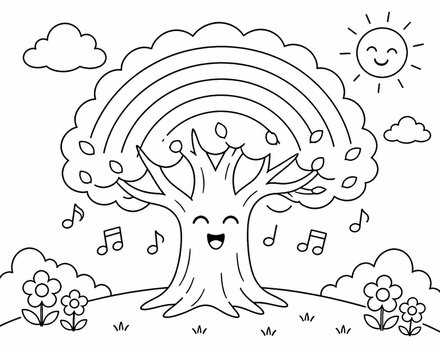 Arbre arc-en-ciel chantant