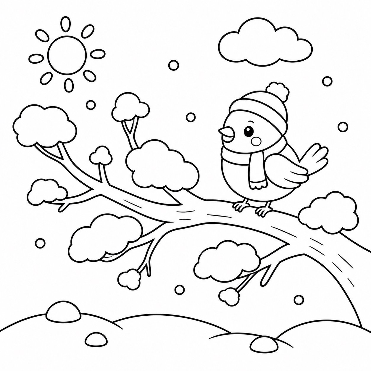 冬枝上的雪团