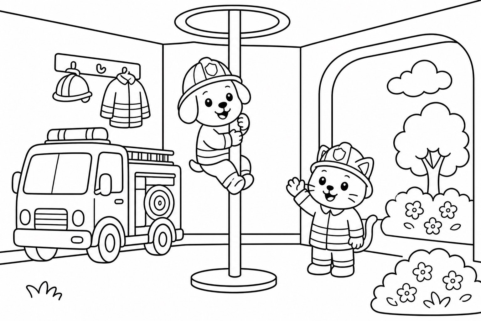 Escorregador da estação de bombeiros