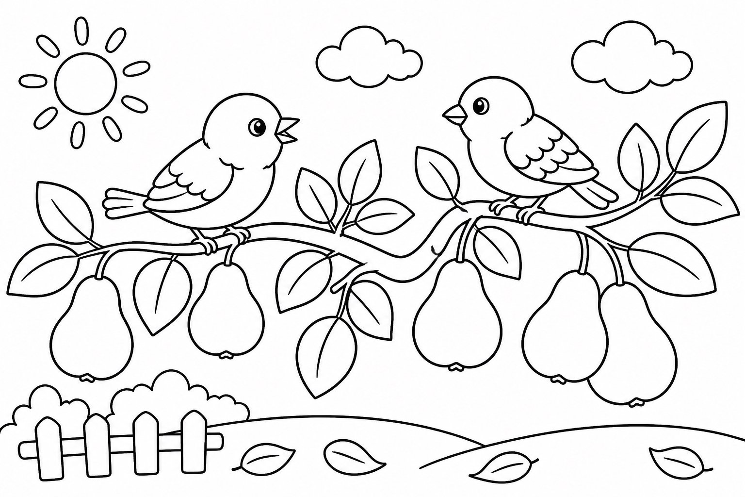 Kleiner Spatz auf einem Birnbaumzweig
