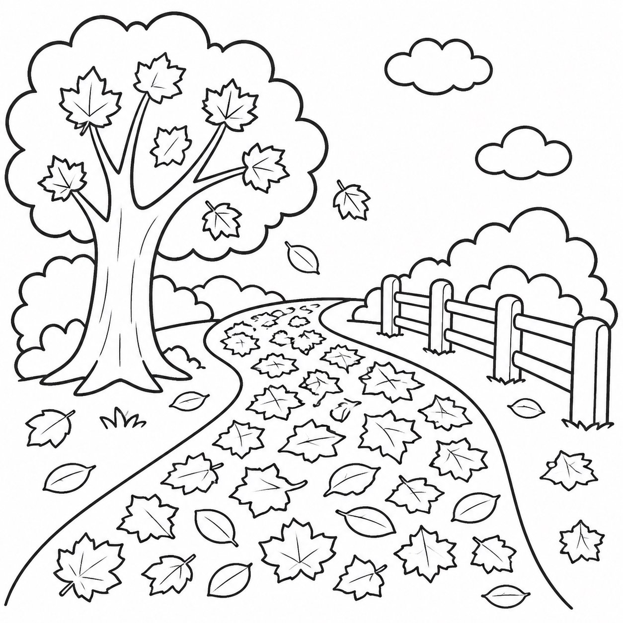 秋叶铺满小路