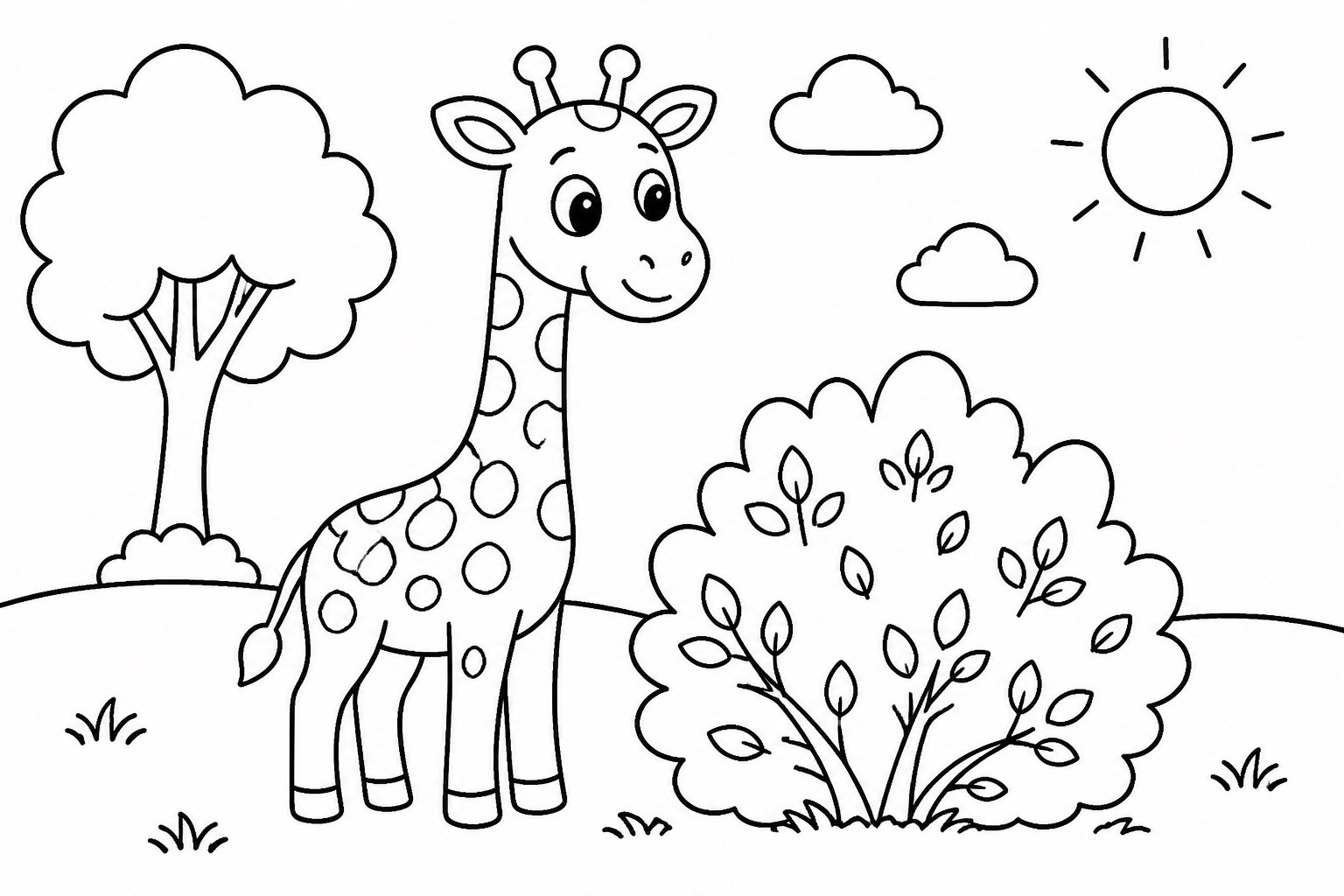 Buisson près d’une girafe