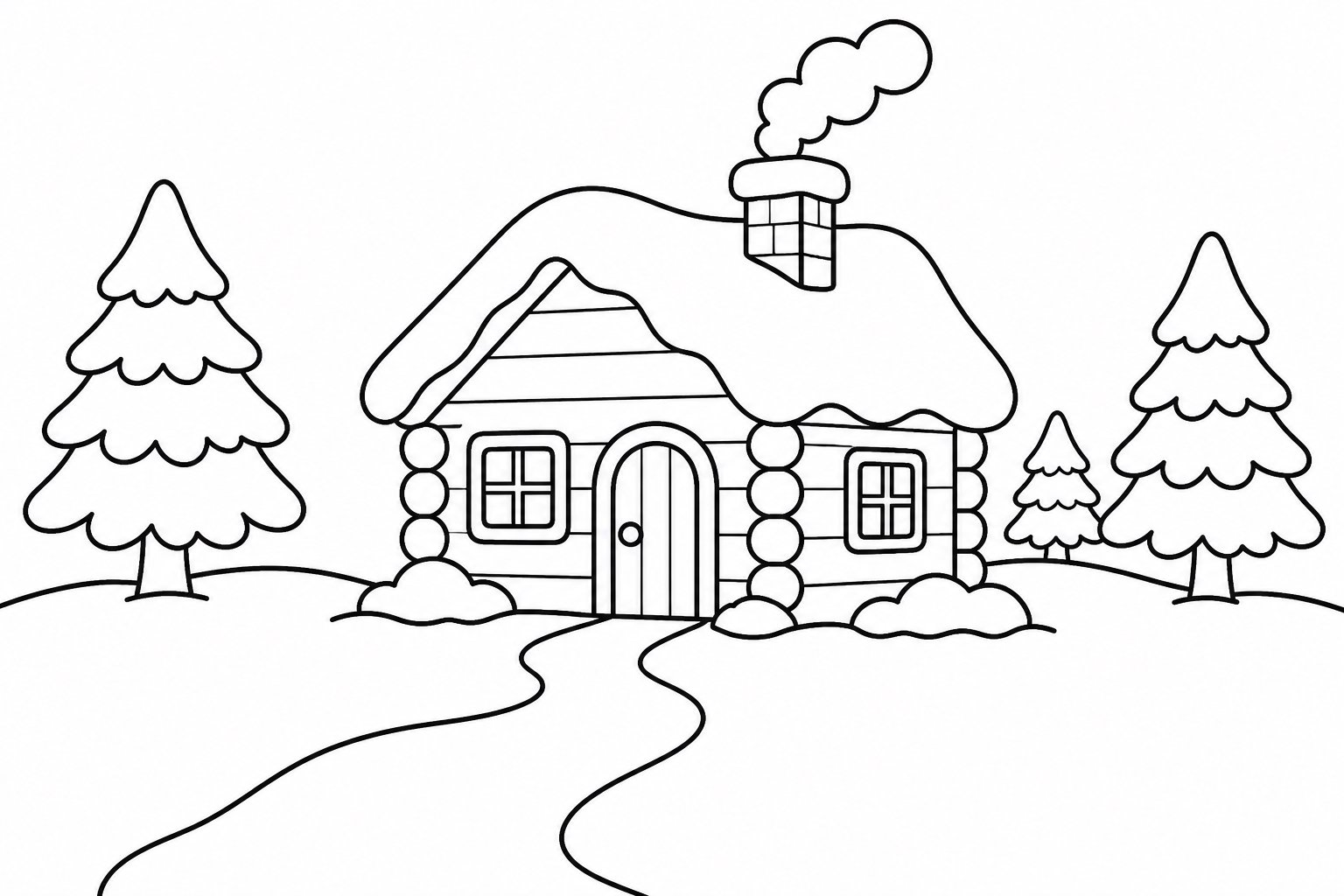 Chimenea de una cabaña de invierno