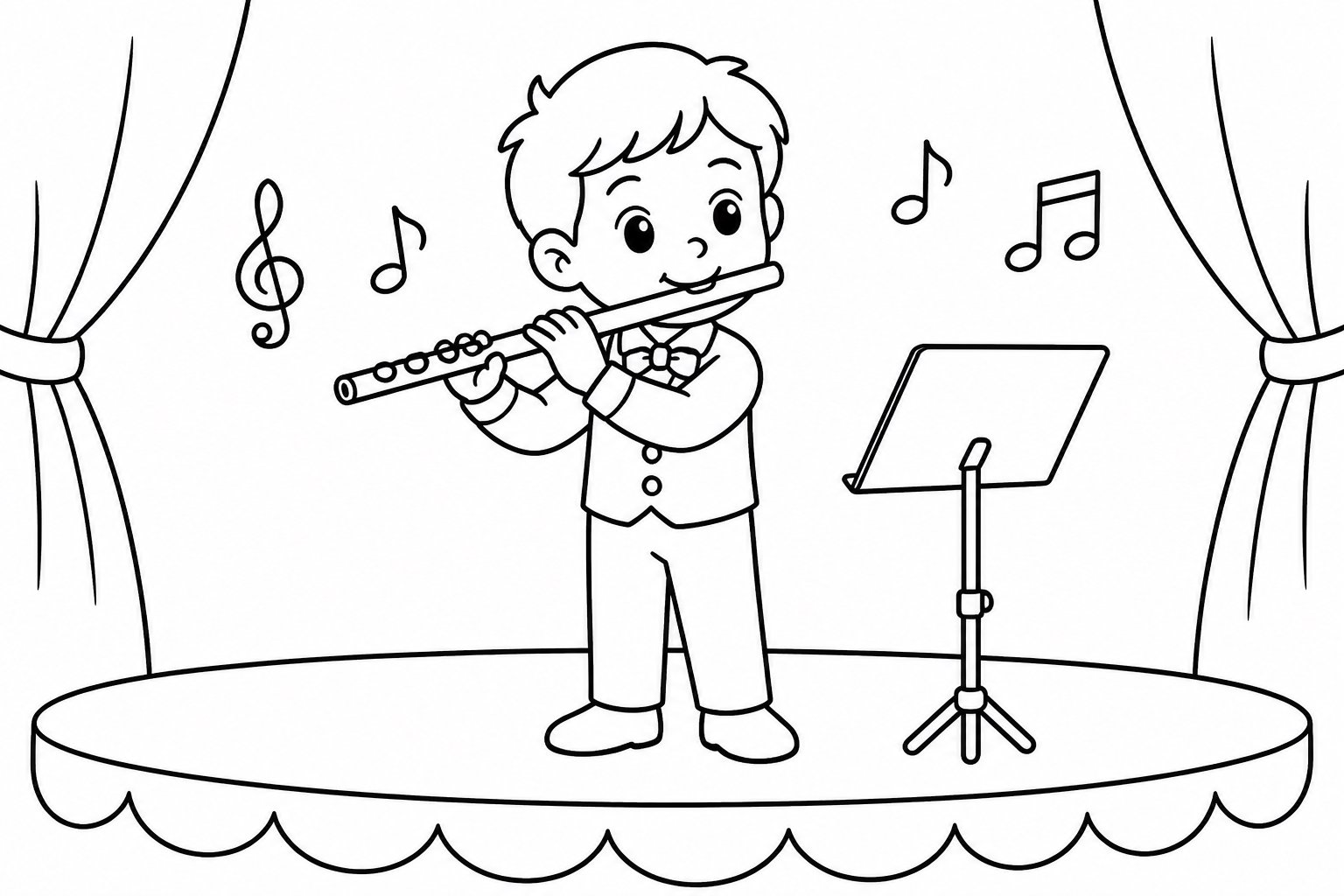 Enfant jouant de la flûte