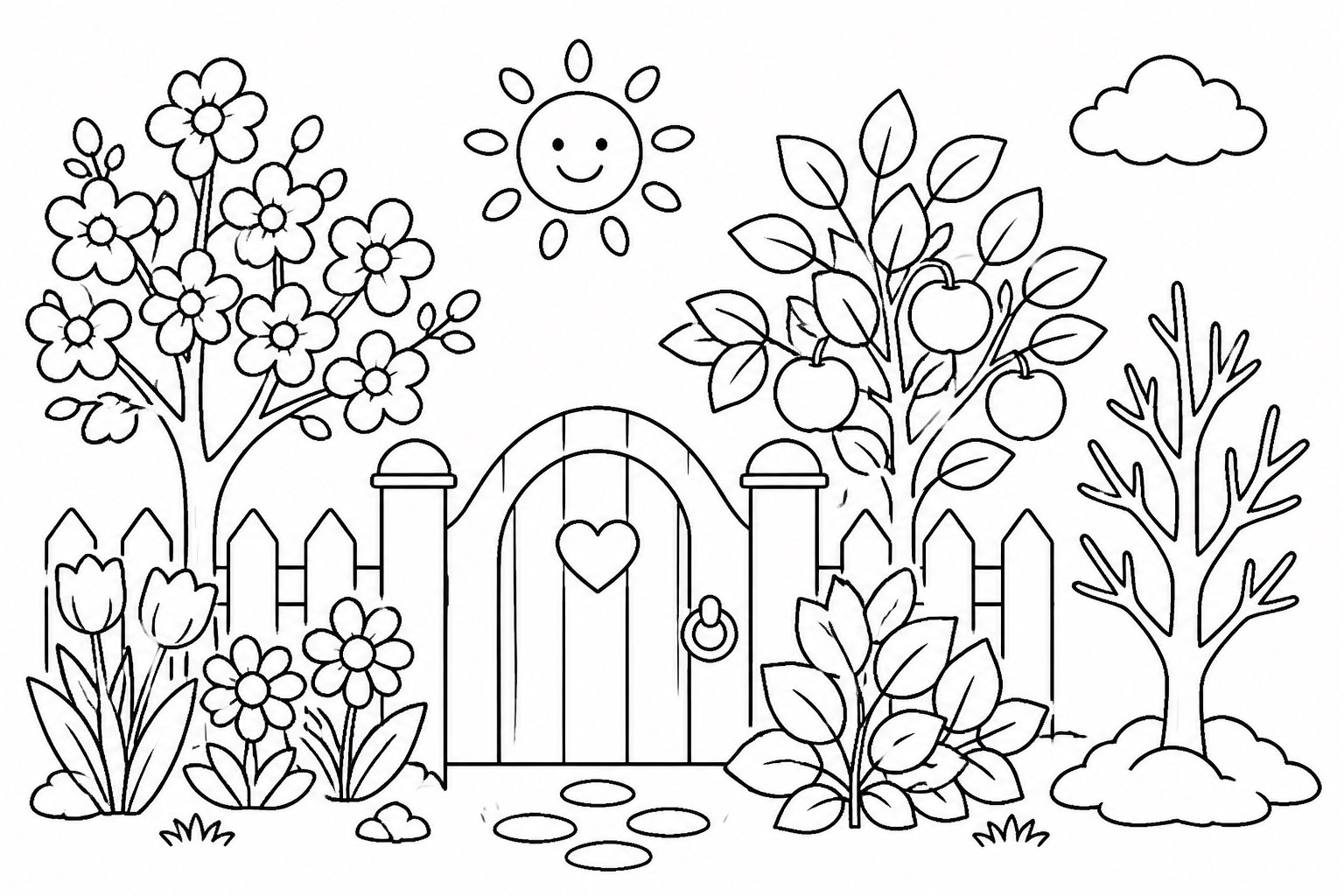 Pequeña puerta a un jardín de las cuatro estaciones