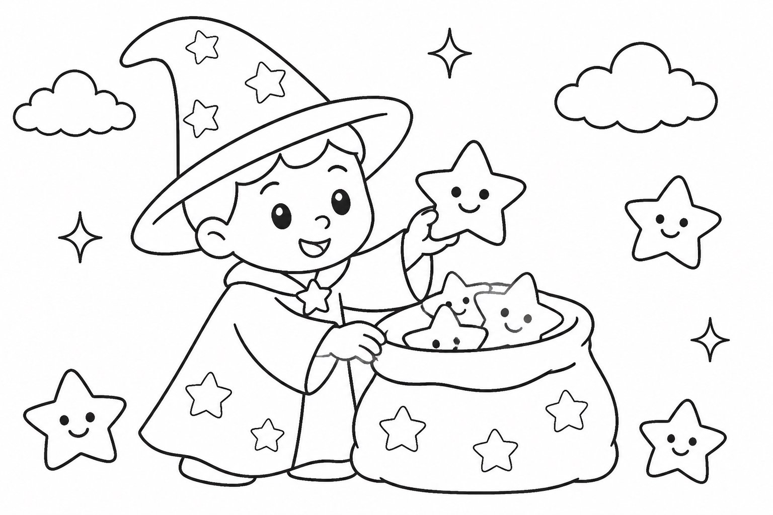 Mago organizando as estrelas