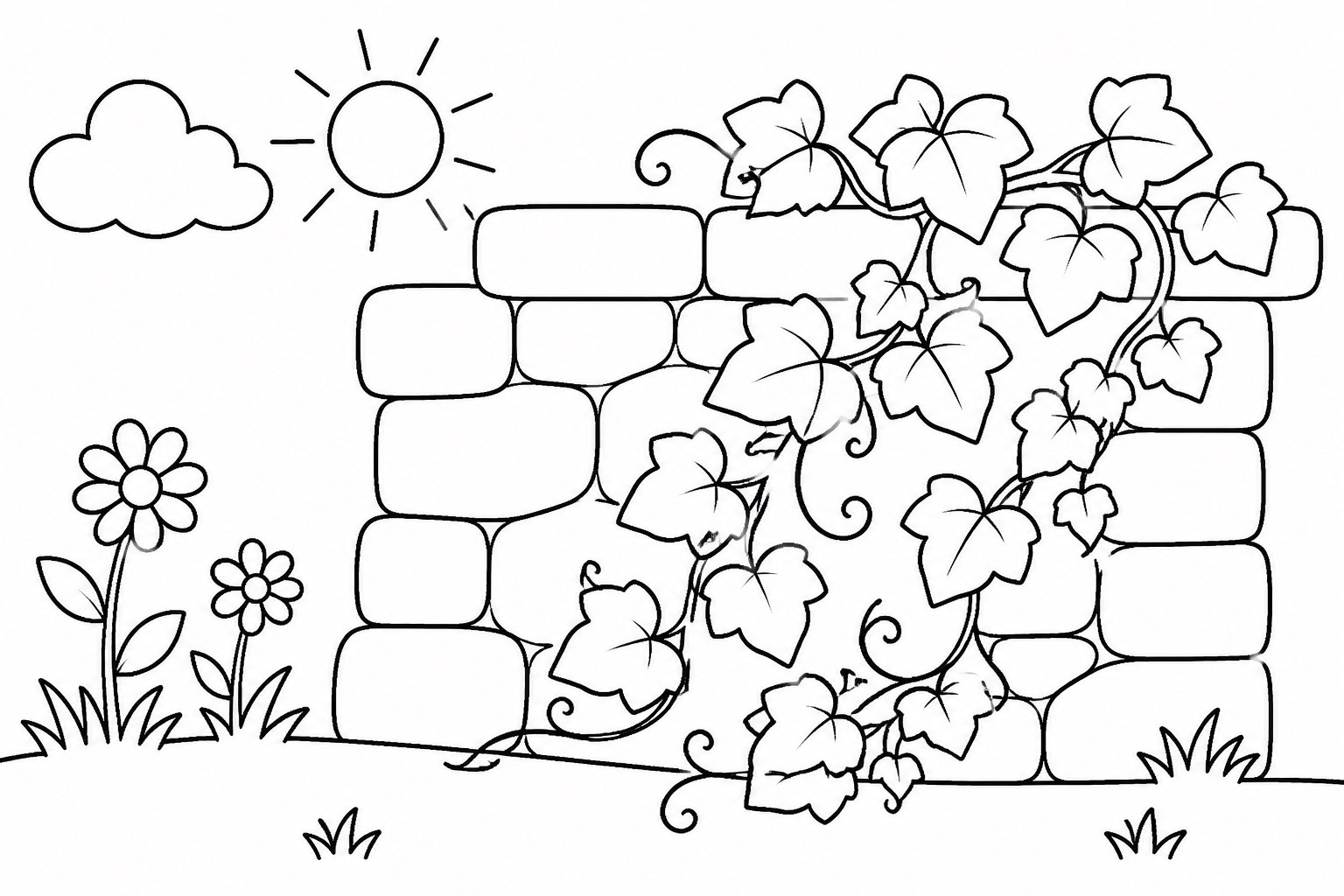 Enredaderas junto a un muro de piedra