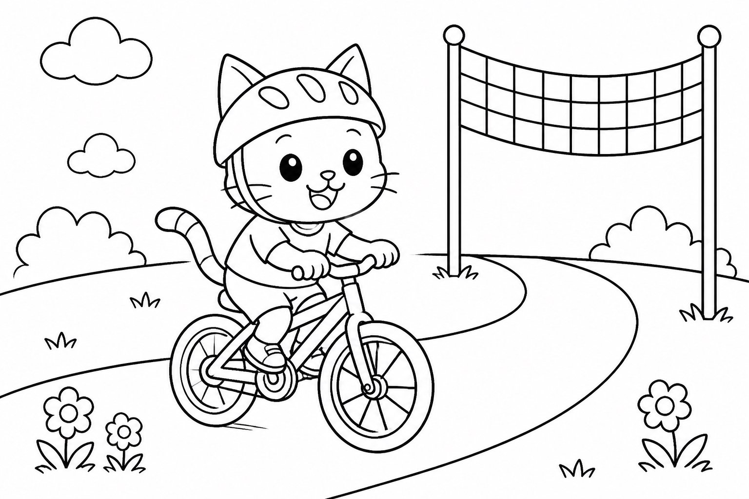 Kätzchen fährt Fahrrad