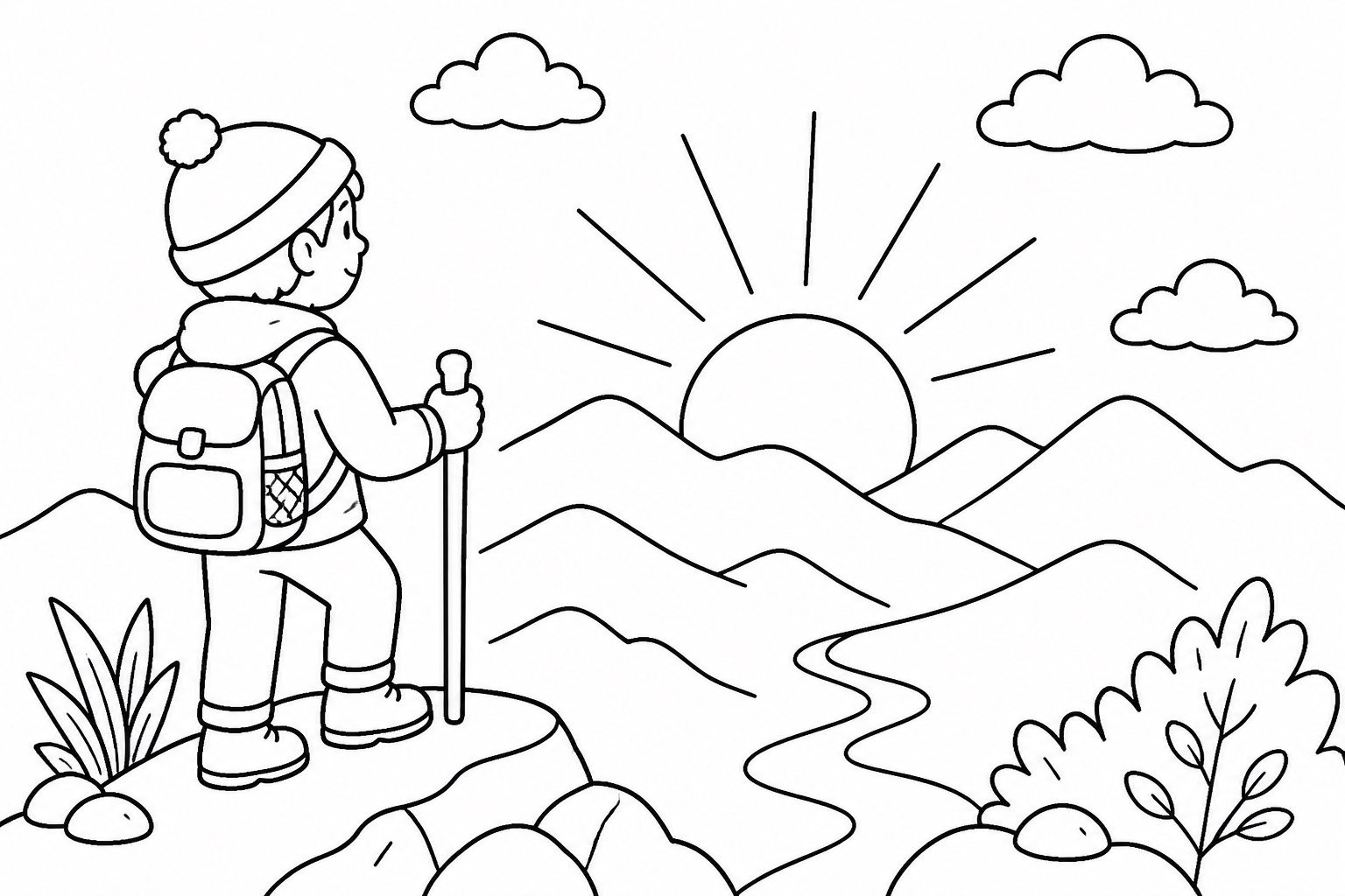 Vendo o nascer do sol do topo de uma montanha