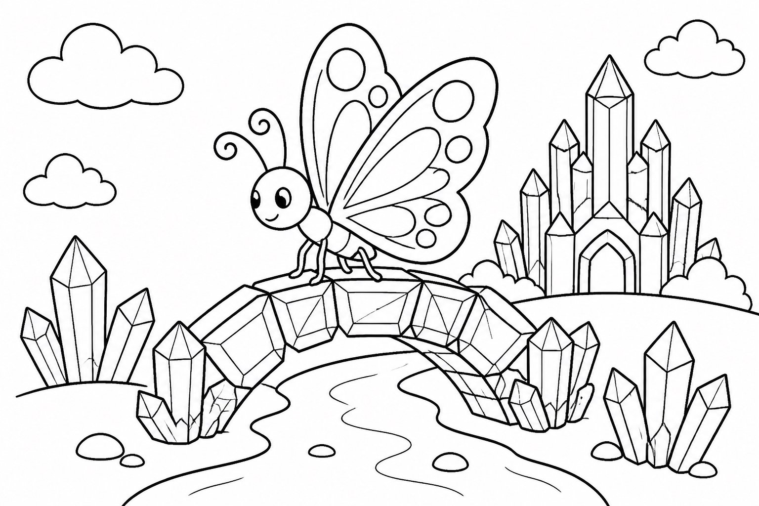 Schmetterling auf einer Kristallbrücke