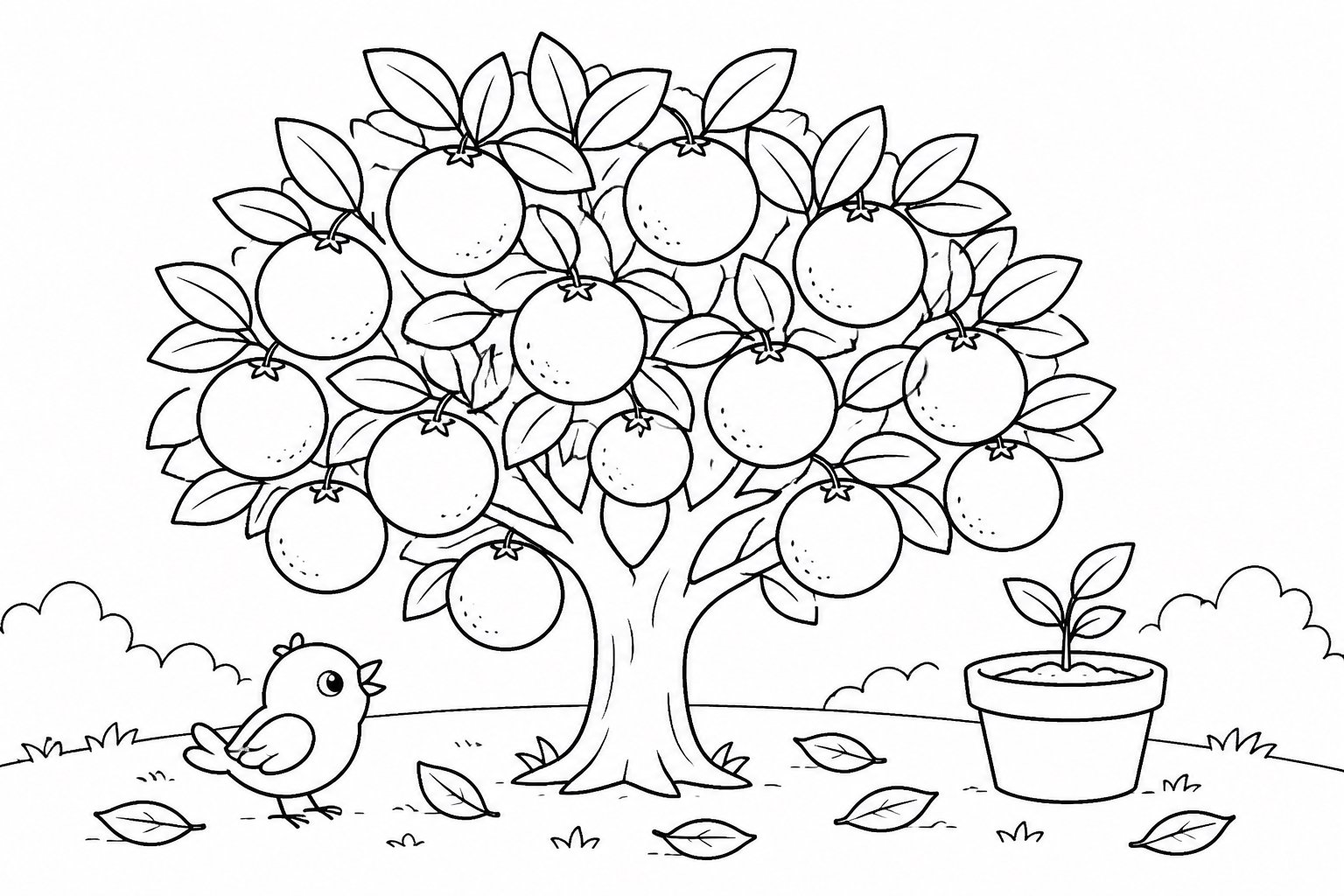Früchte an einem Orangenbaum