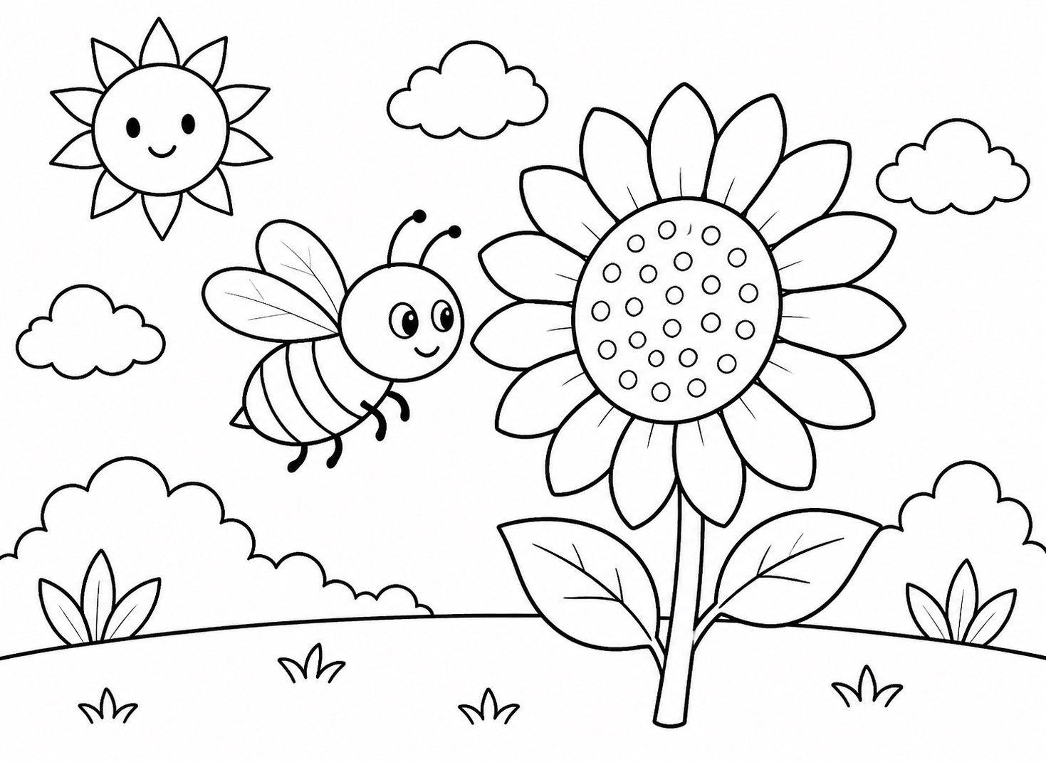 Biene besucht eine Sonnenblume