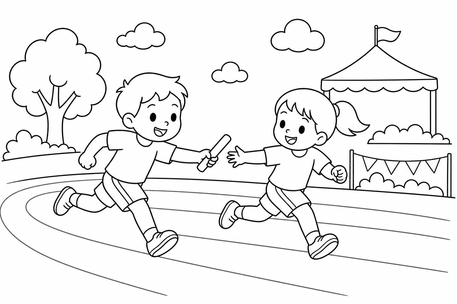 Corrida de revezamento dos jogos escolares