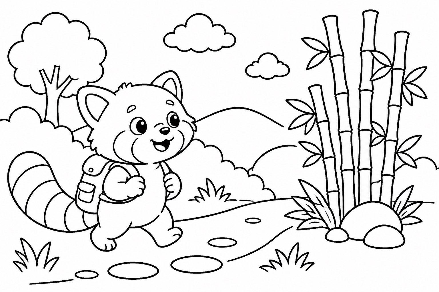 Panda roux cherchant une bambouseraie
