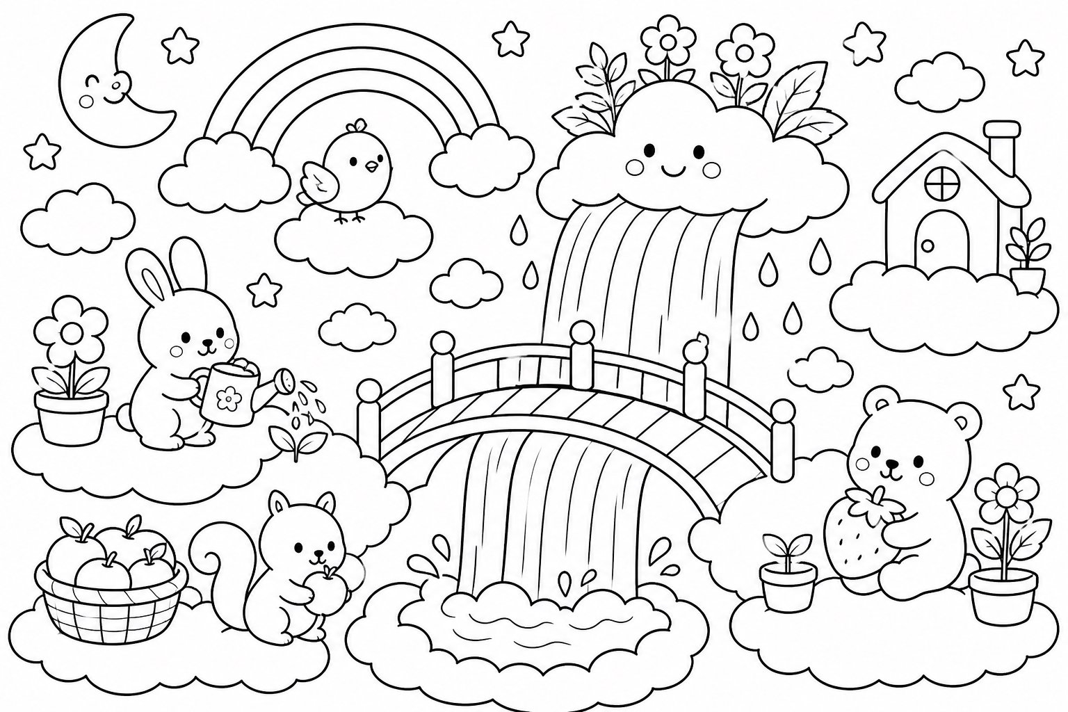 Pont de la cascade de nuages