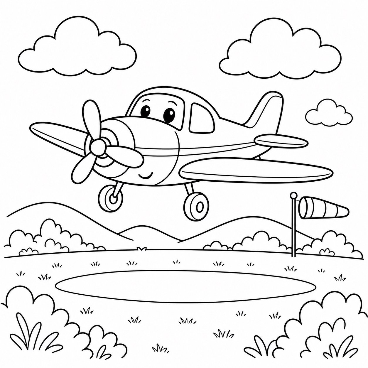 Le petit avion atterrit à l’aéroport de la prairie