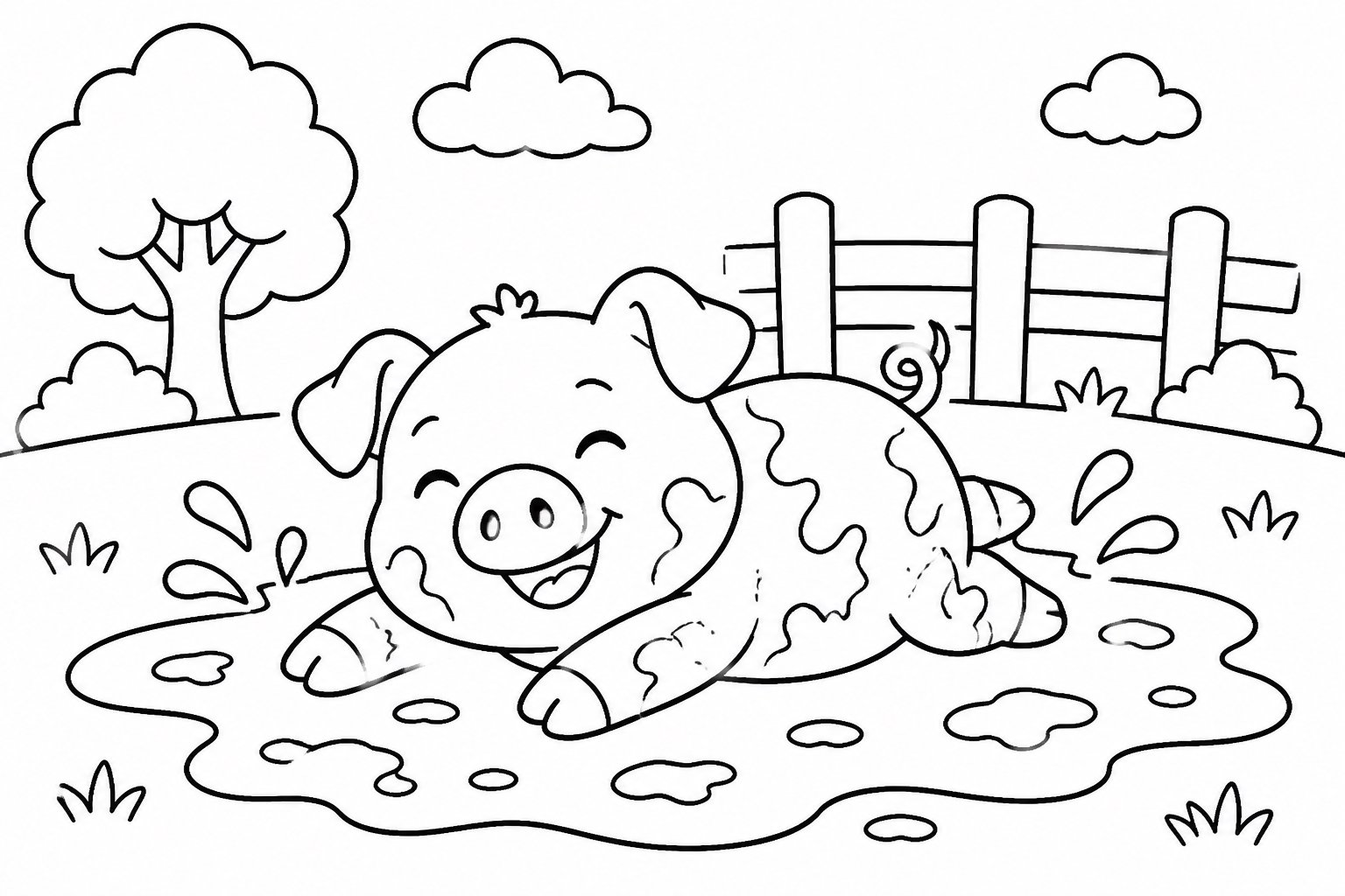 Petit cochon se roulant dans la boue molle