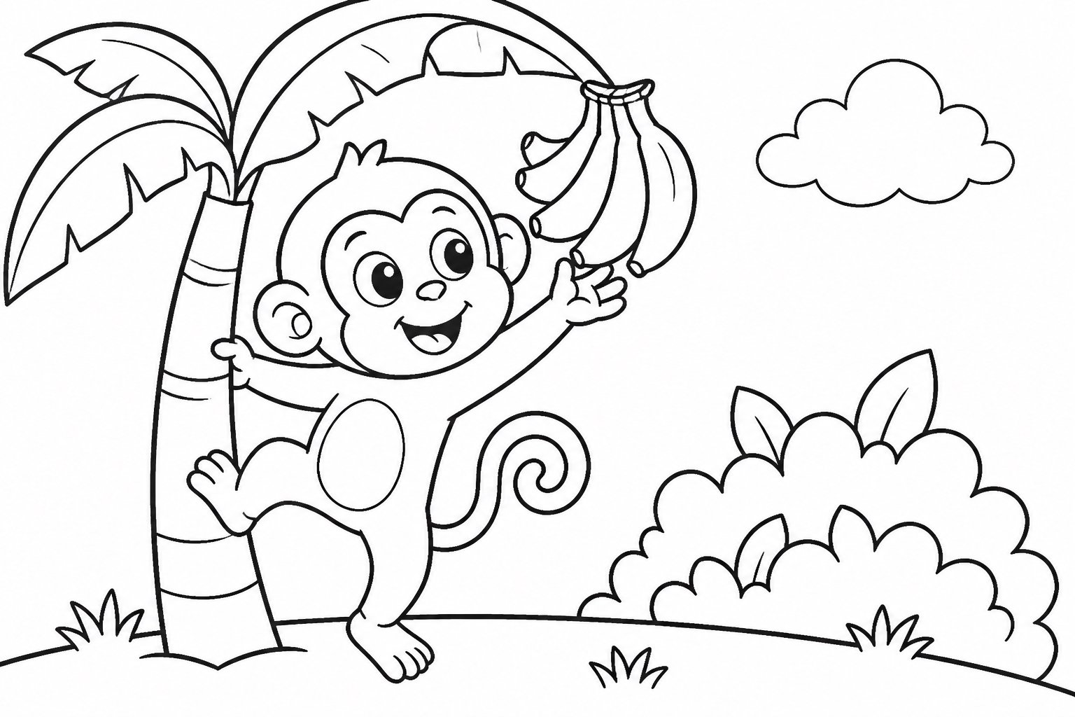 El monito recoge plátanos