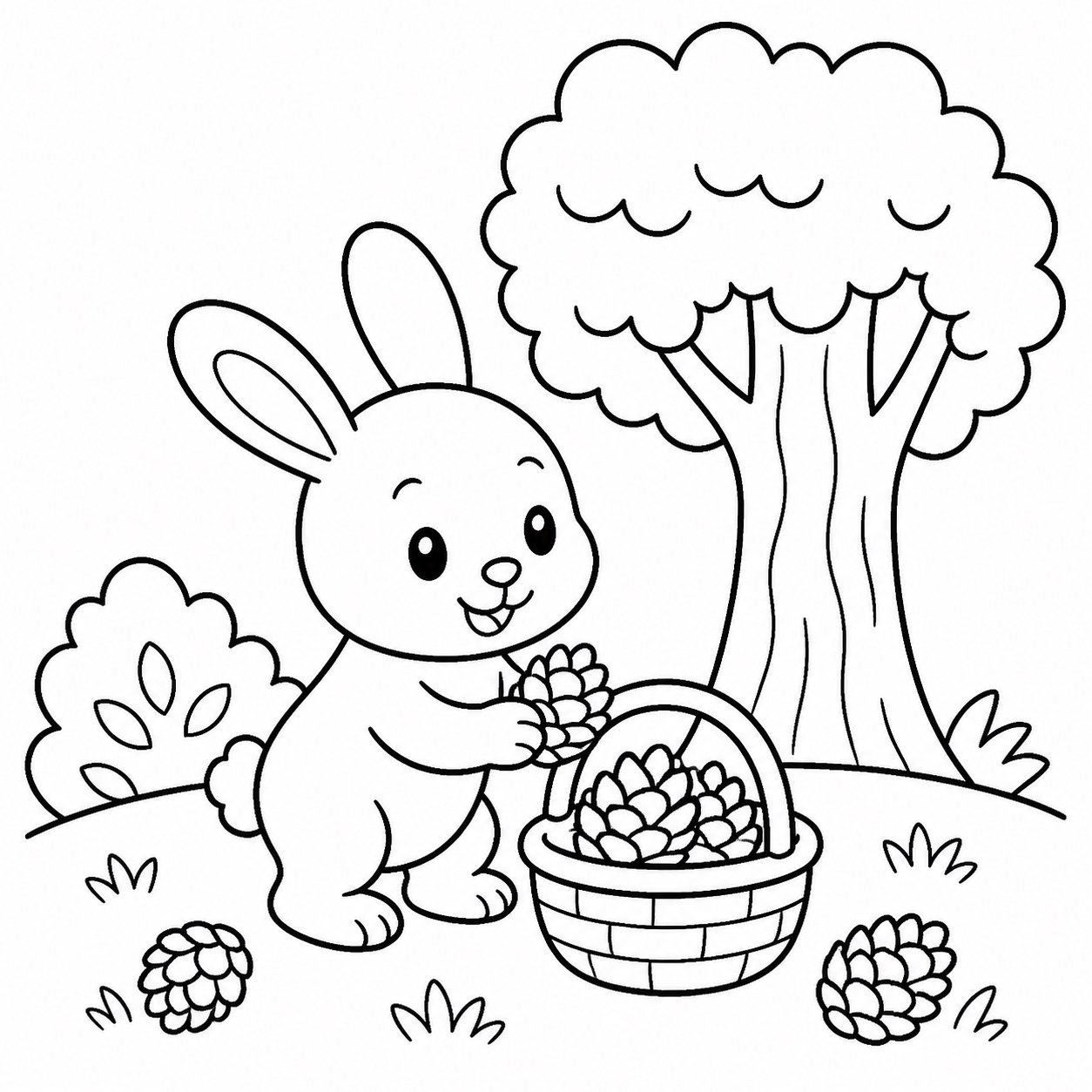 小兔收集松果