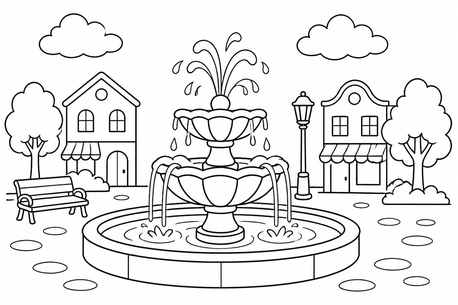 Fuente en la plaza del pueblo