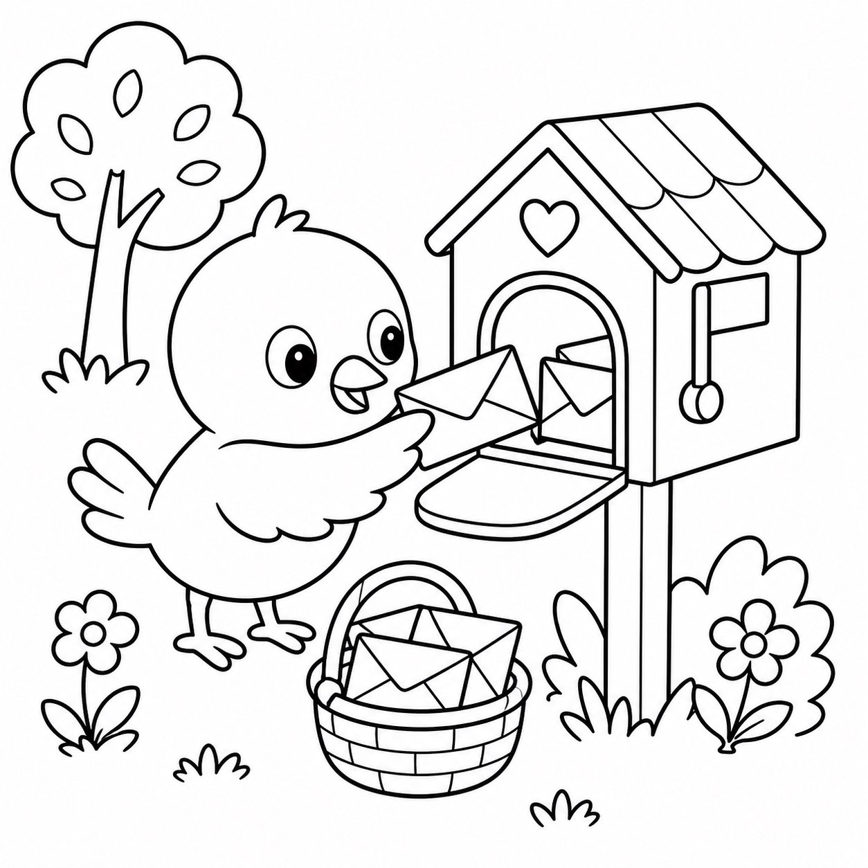 Pajarito ordenando el buzón