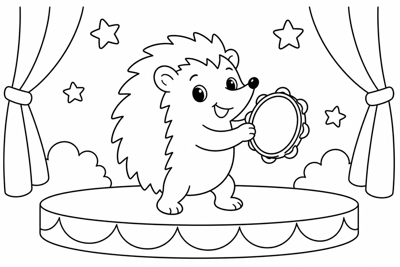 Igel spielt Tamburin