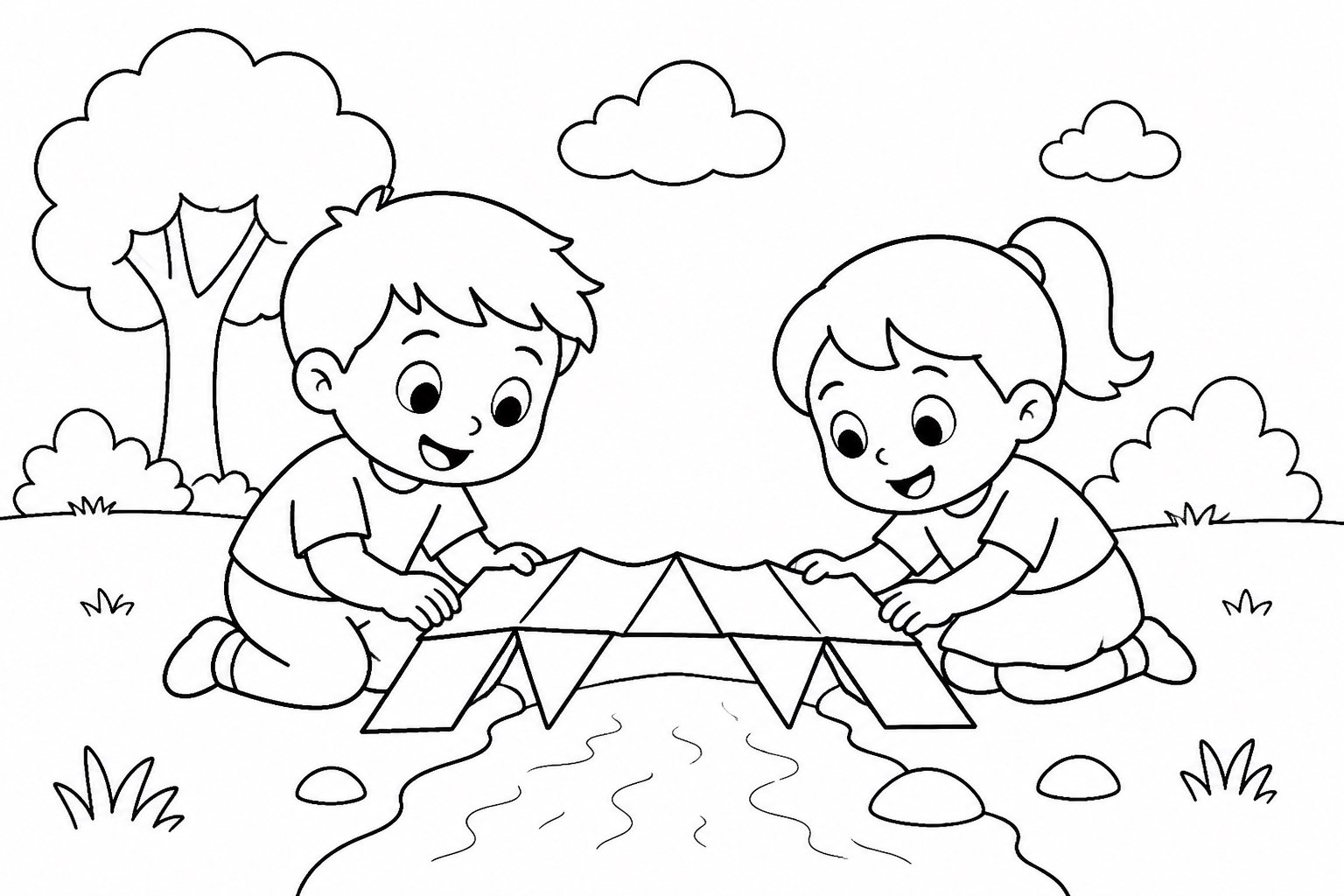 Construir un puente de papel