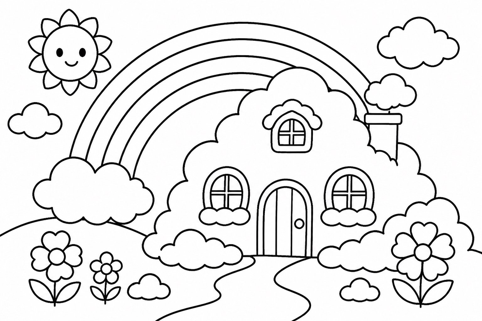 虹色の雲の小屋