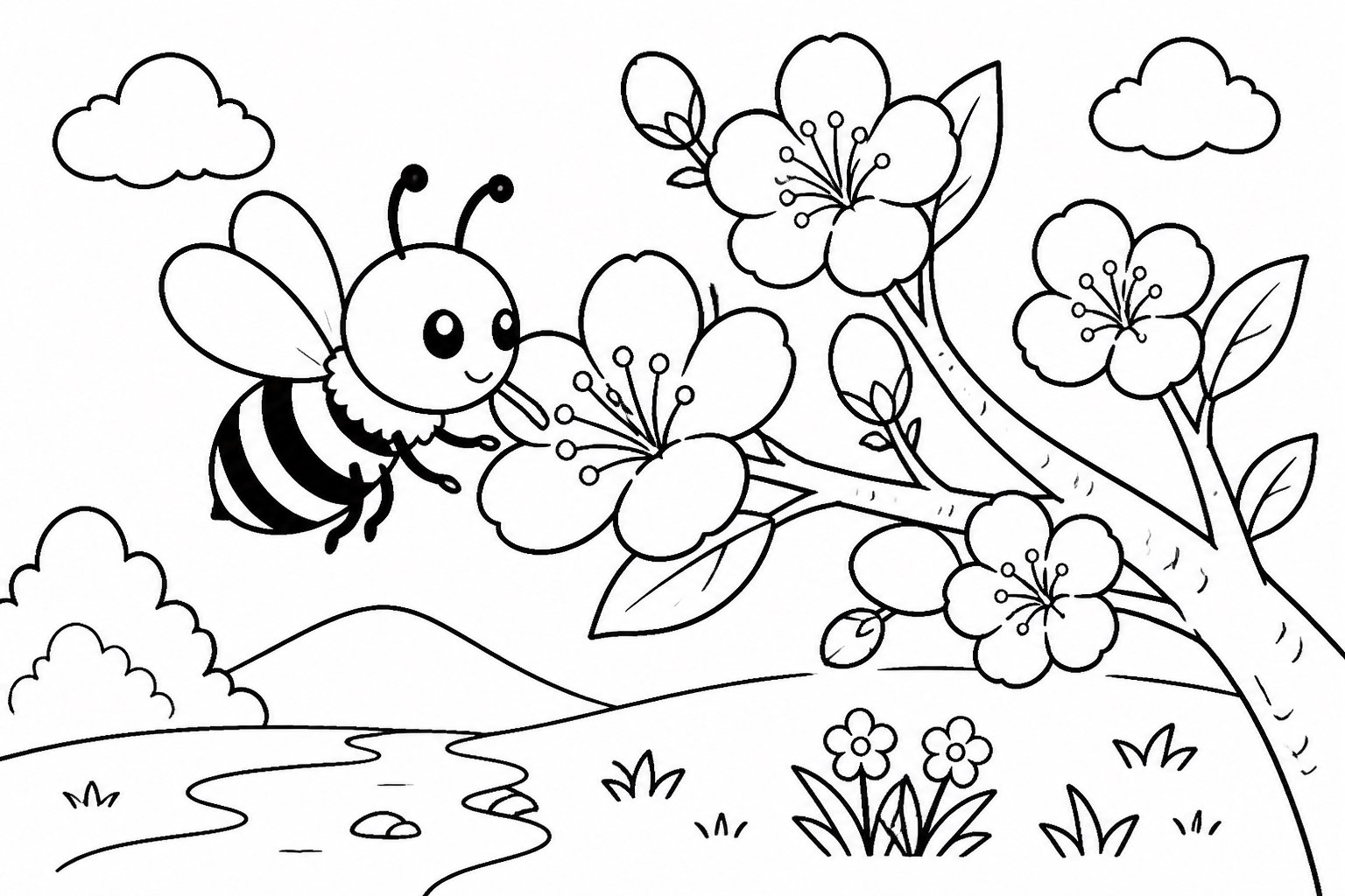 桃の花の蜜を集める小さなミツバチ