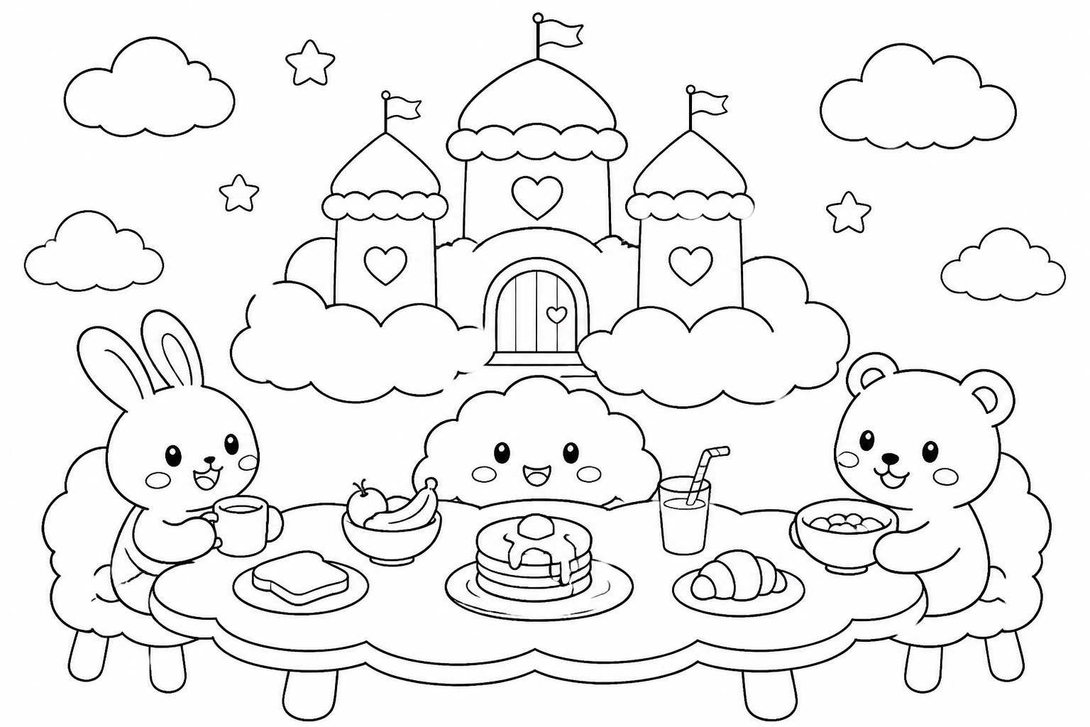 구름 성의 아침 식탁