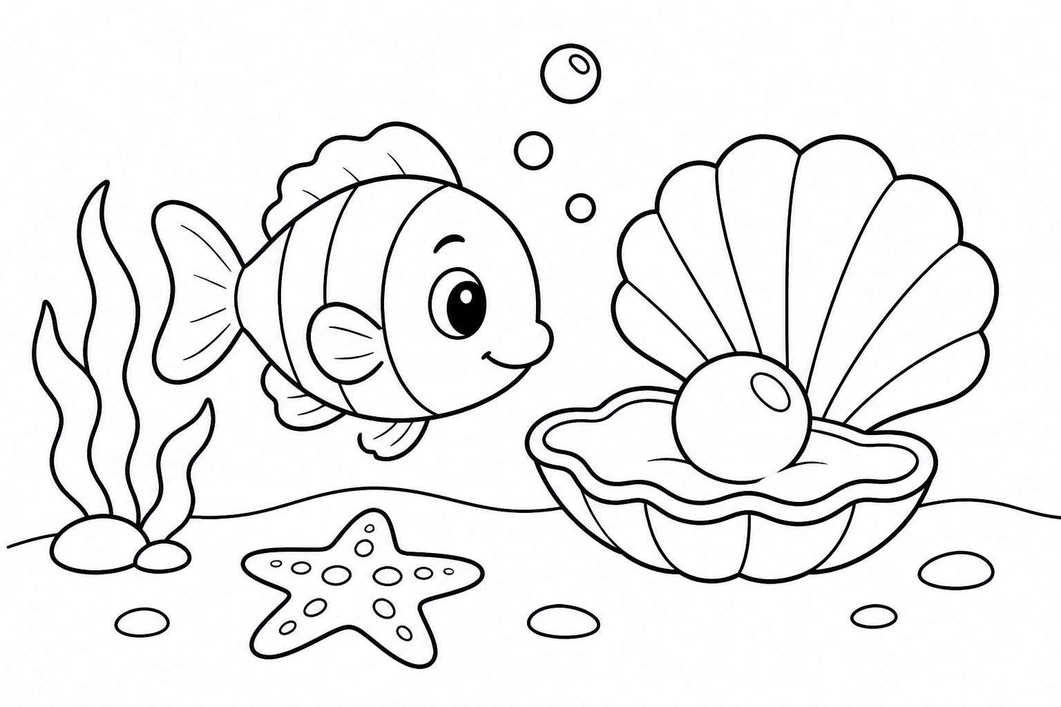 Petit poisson près d’un coquillage