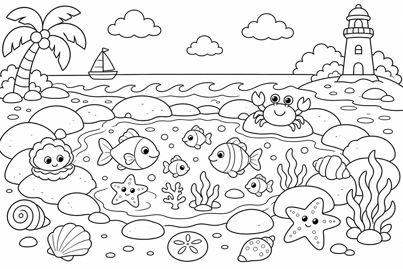 Petit poisson dans la mare rocheuse