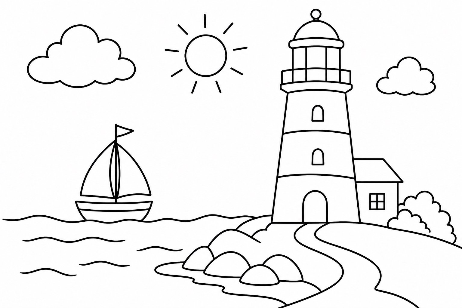 Küste neben einem Leuchtturm