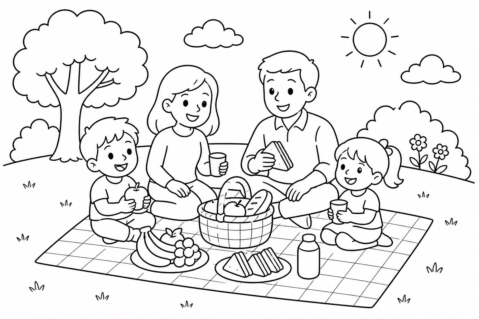نزهة عائلية على العشب