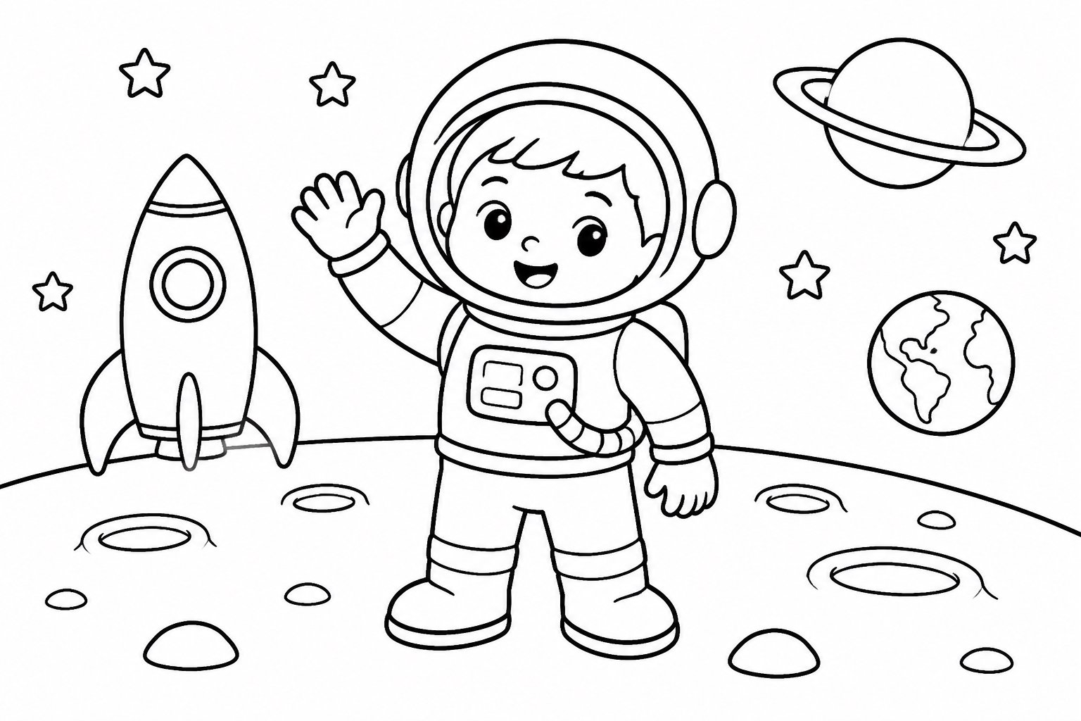 宇宙服を着る小さな宇宙飛行士
