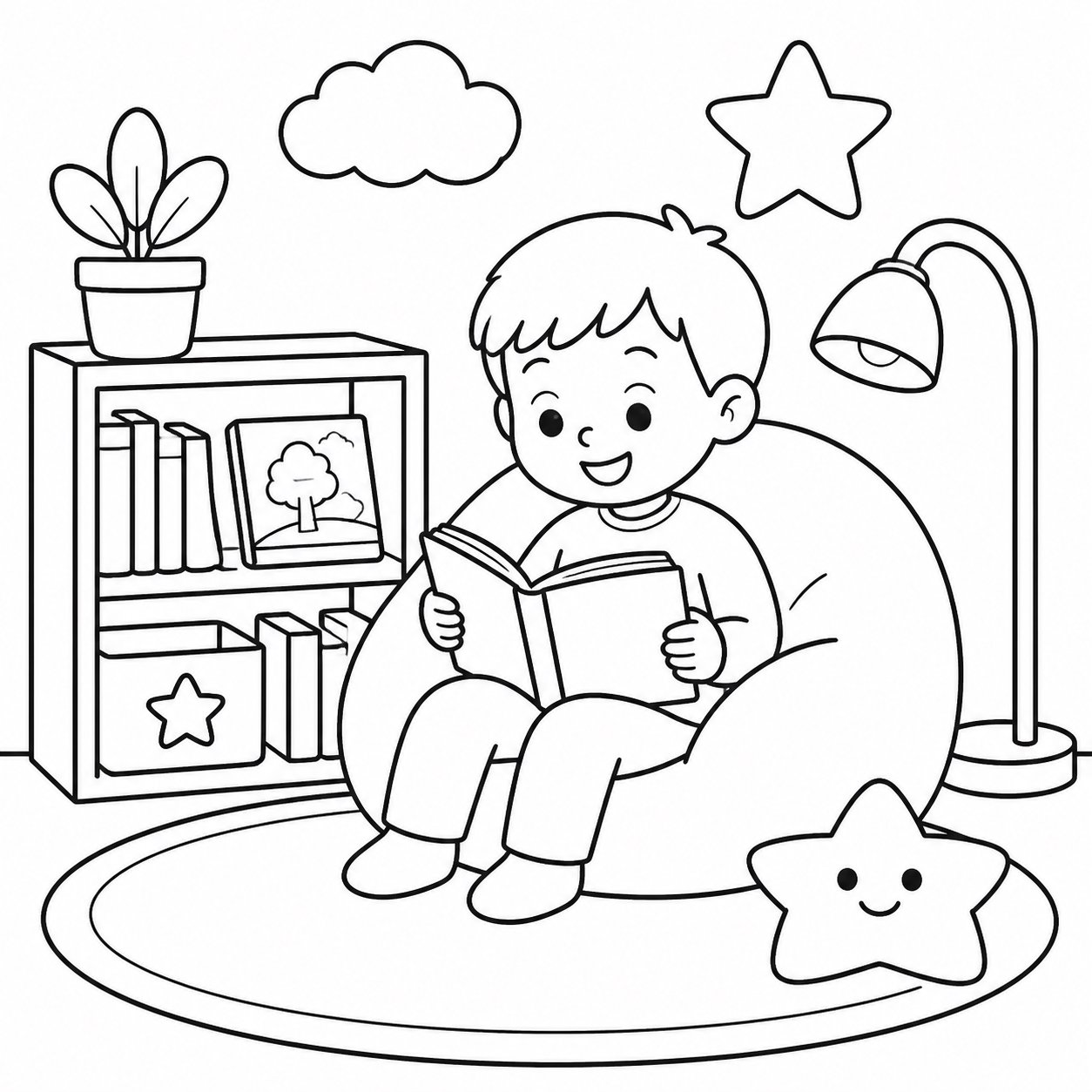 小朋友在阅读角