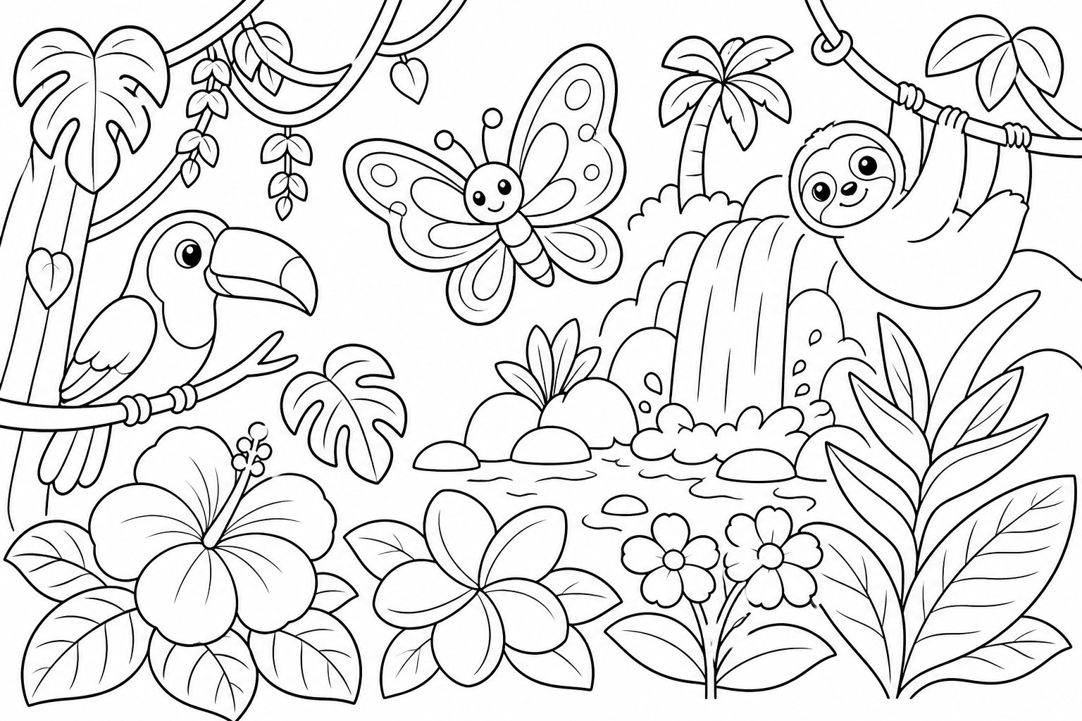 Papillon volant au-dessus des fleurs de la forêt tropicale