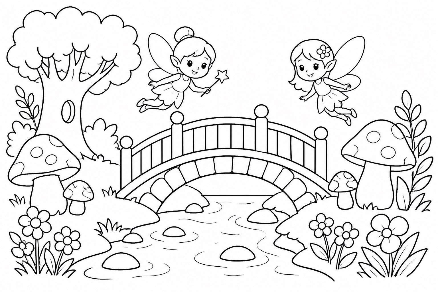 魔法の森の小さな橋