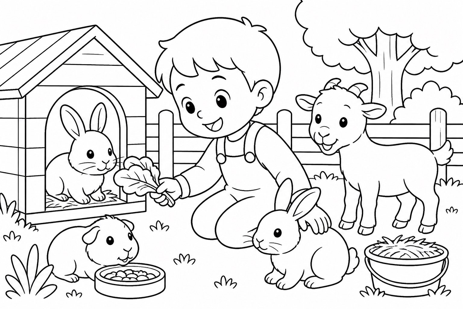 Niños cuidando de un animal pequeño